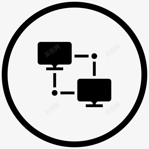 网络连接互联网图标svg_新图网 https://ixintu.com 互联网 网络 网络共享 节点 连接