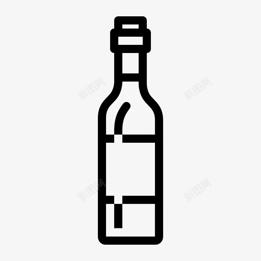 红酒酒瓶饮料提纲图标svg_新图网 https://ixintu.com 红酒 酒瓶 饮料提纲