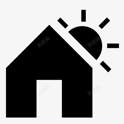 阳光的家房子天气图标svg_新图网 https://ixintu.com 天气 房子 阳光的家