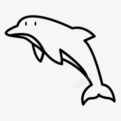 宽吻海豚体水生哺乳动物宽吻海豚图标高清图片