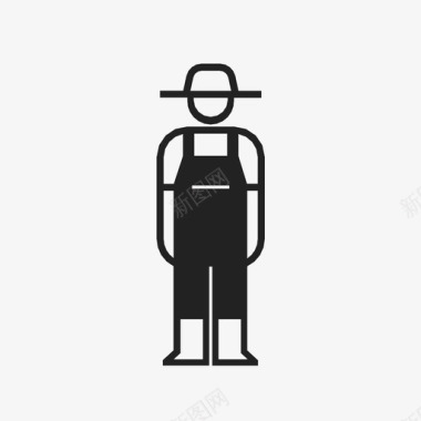 农夫工装裤帽子图标图标