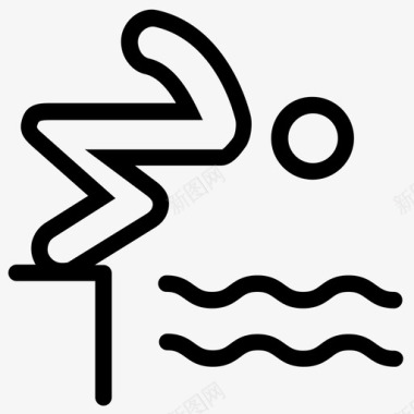 游泳跳水人图标图标