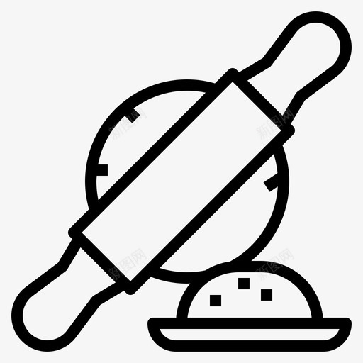 擀面杖面包厨房图标svg_新图网 https://ixintu.com 厨房 厨房用具 擀面杖 面包