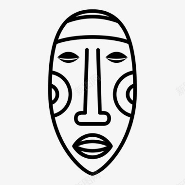 面具土著非洲图标图标