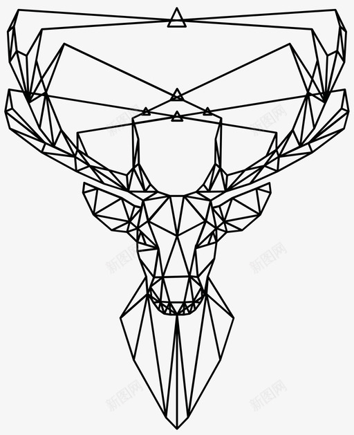 低聚合鹿麋鹿折纸图标svg_新图网 https://ixintu.com 低聚合鹿 折纸 野生动物 麋鹿