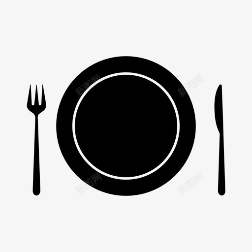 盘子食物叉子图标svg_新图网 https://ixintu.com 叉子 服务 盘子 食物 餐厅