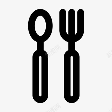 叉子勺餐厅好吃图标图标