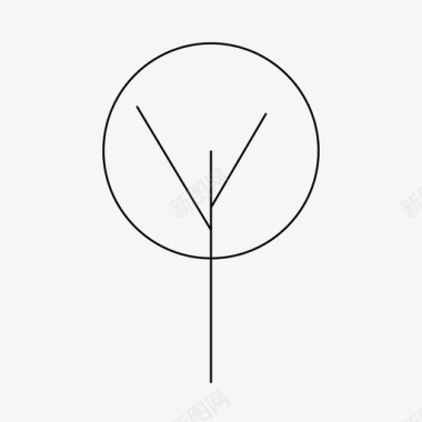 树建筑圆圈图标图标
