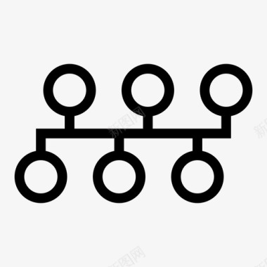 总线网络拓扑连接局域网图标图标