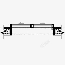 推拉门图标自动推拉门建筑详图图标高清图片