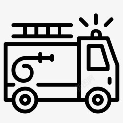 消防车标志消防车烧伤帮助图标高清图片