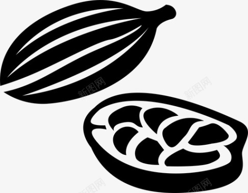 豆蔻豆荚种子图标图标