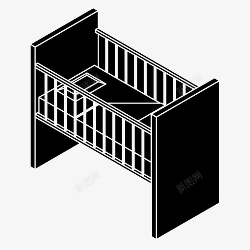 婴儿床卧室放松图标svg_新图网 https://ixintu.com 休息 卧室 基本床 婴儿床 放松 睡眠