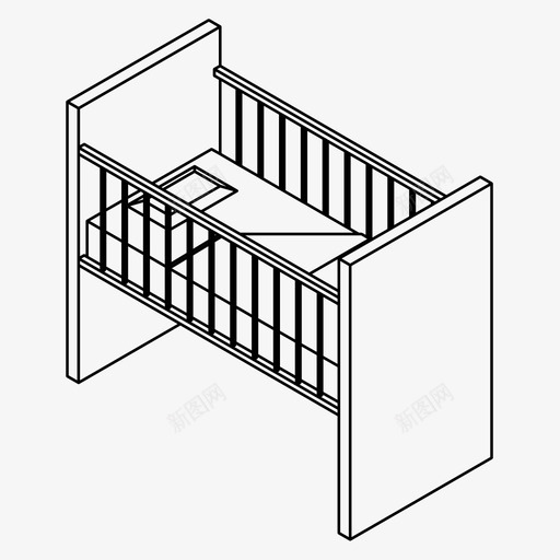 婴儿床卧室放松图标svg_新图网 https://ixintu.com 休息 卧室 基本床 婴儿床 放松 睡眠