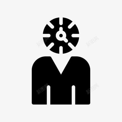 时钟头像开发图标svg_新图网 https://ixintu.com 业务字形第11卷 员工 头像 开发 时钟 时间