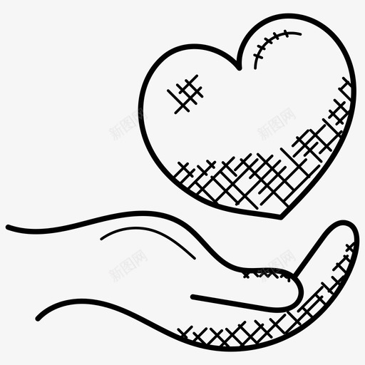 和平的爱手牵手的心心在手图标svg_新图网 https://ixintu.com 和平的爱 心在手 手牵手的心 爱和浪漫的涂鸦图标