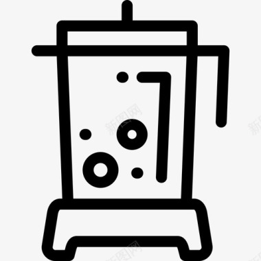 带盖搅拌机咖啡和早餐直线式图标图标