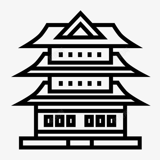 城堡建筑文化图标svg_新图网 https://ixintu.com 城堡 塔 建筑 文化 日本