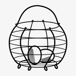 鸡蛋篮提生鸡蛋蛋篮铁丝篮图标高清图片