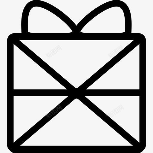 用丝带包装的礼品盒礼品盒图标svg_新图网 https://ixintu.com 用丝带包装的礼品盒 礼品盒