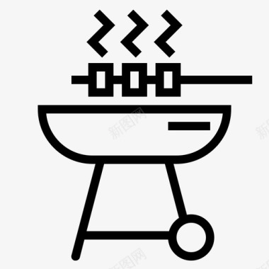 烧烤派对串肉串图标图标