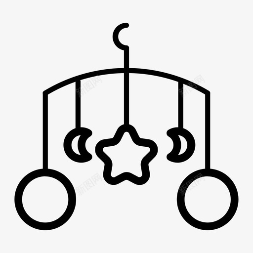 婴儿吊玩具婴儿移动电话图标svg_新图网 https://ixintu.com 婴儿吊玩具 婴儿移动电话