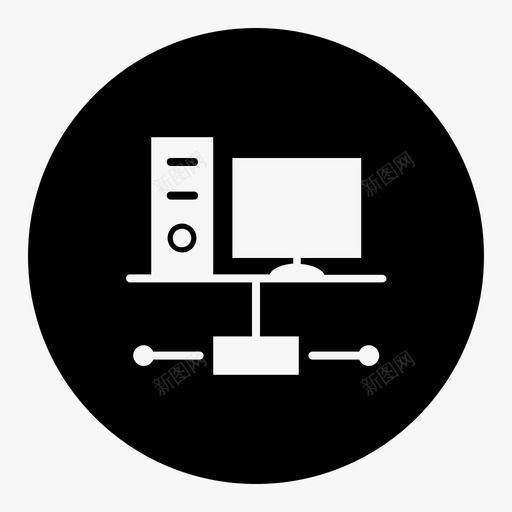 网络计算机以太网图标svg_新图网 https://ixintu.com internet lan pc 以太网 网络 网络黑填充 计算机