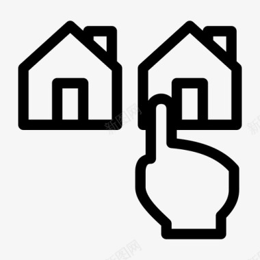 家庭选择房子房地产图标图标