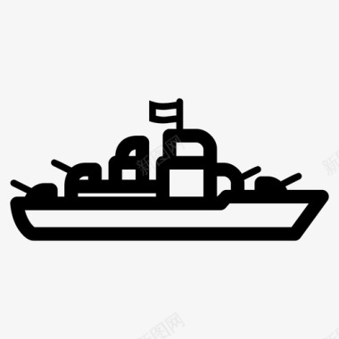 战舰大船游轮图标图标