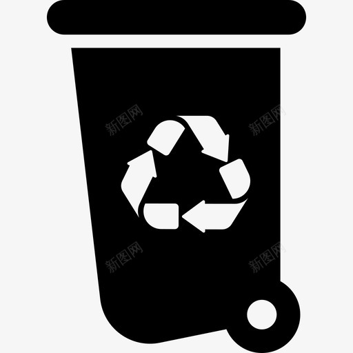 环保带轮回收箱图标svg_新图网 https://ixintu.com 环保带轮回收箱