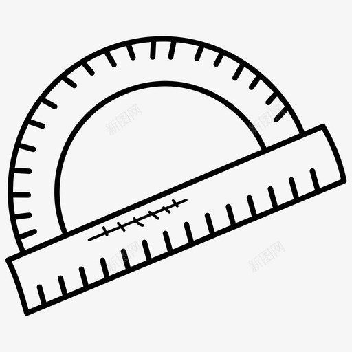 量角器绘图工具几何工具图标svg_新图网 https://ixintu.com 几何工具 数学涂鸦图标 绘图工具 量角器