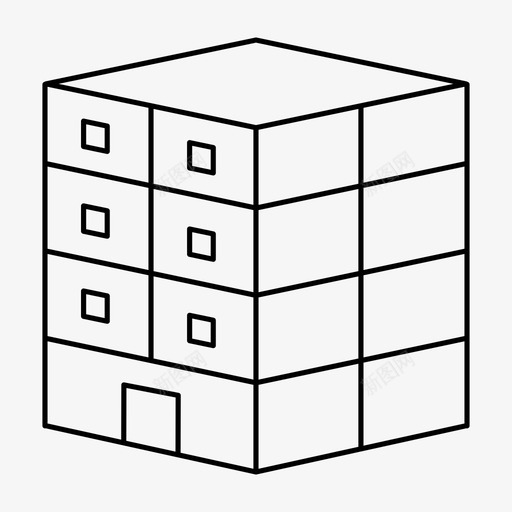 建筑大厦办公楼图标svg_新图网 https://ixintu.com 办公楼 塔楼 大厦 建筑