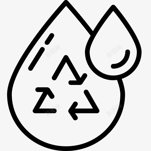 水再利用滴水能源图标svg_新图网 https://ixintu.com 循环 水再利用 滴水 电力和能源 能源
