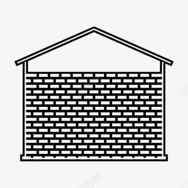 建造砖墙住宅图标图标