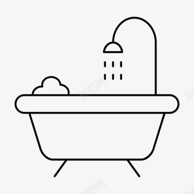 浴缸清洁清洗图标图标