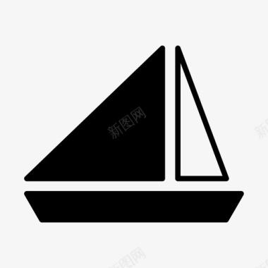 帆船独木舟救生艇图标图标