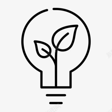 生态灯泡能源想法图标图标