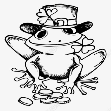 三叶草青蛙三叶草金币图标图标