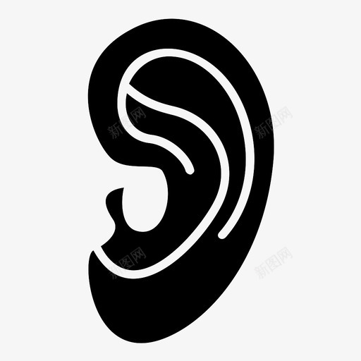耳朵生物学听力图标svg_新图网 https://ixintu.com 医学 听力 生物学 耳朵