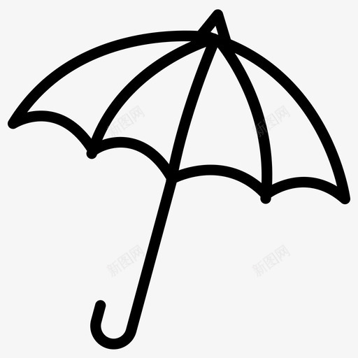 雨伞流线型天气图标svg_新图网 https://ixintu.com 天气 春季系列 流线型 雨伞
