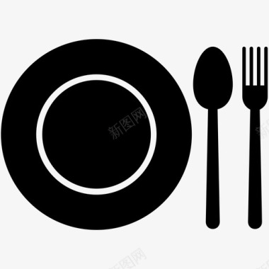 餐具叉子盘子图标图标