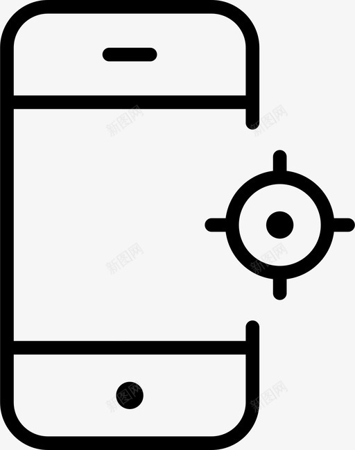 电话设备定位图标svg_新图网 https://ixintu.com 位置 地图 定位 屏幕薄 电话 移动 设备