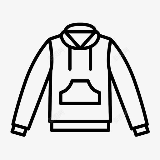 连帽衫休闲服夹克图标svg_新图网 https://ixintu.com 休闲服 夹克 连帽衫 长袖