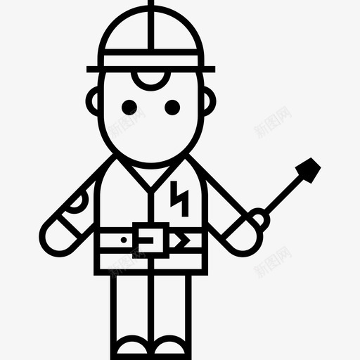 电工人有趣的工人图标svg_新图网 https://ixintu.com 人 有趣的工人 电工