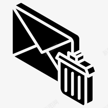 垃圾桶信封信件图标图标