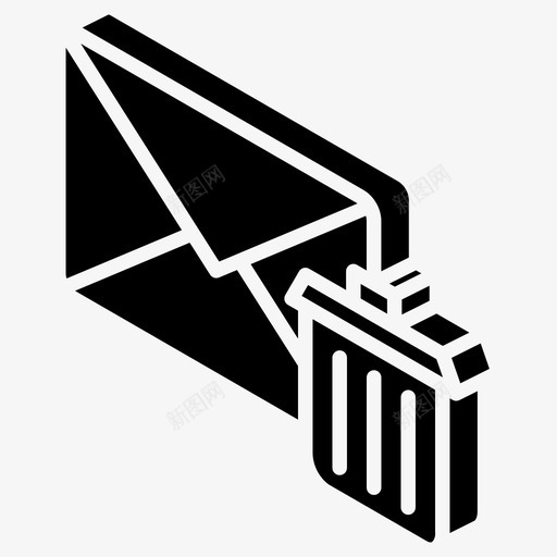 垃圾桶信封信件图标svg_新图网 https://ixintu.com 信件 信封 垃圾桶 邮件 邮寄