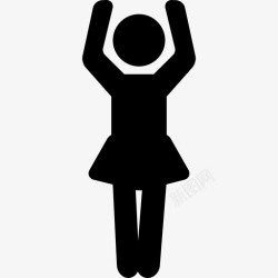 女人人举起手臂的女人人行为图标高清图片