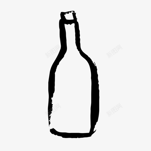 酒瓶手绘绘画图标svg_新图网 https://ixintu.com 刷食物图标 手绘 绘画 酒瓶