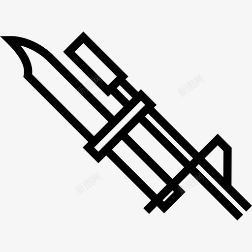 步枪上的刺刀军事基地直线型图标svg_新图网 https://ixintu.com 军事基地 步枪上的刺刀 直线型