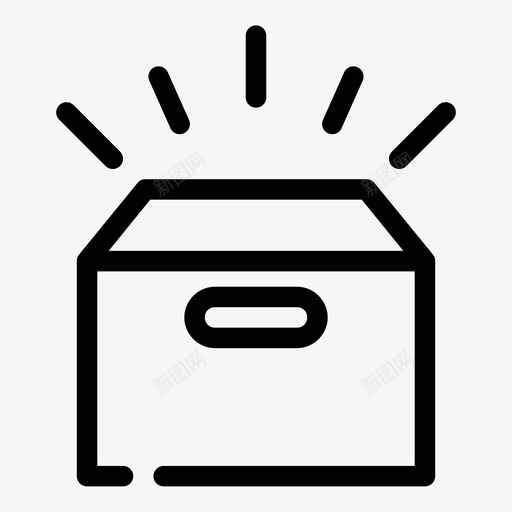 拆箱纸箱包装图标svg_新图网 https://ixintu.com 产品推广 仓储 包装 拆箱 纸箱
